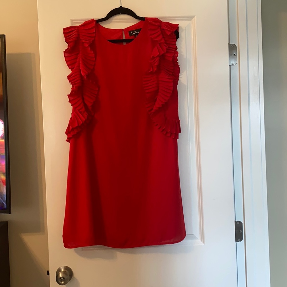 Red Ruffled Mini Dress - Lulu’s - Picture 1 of 4